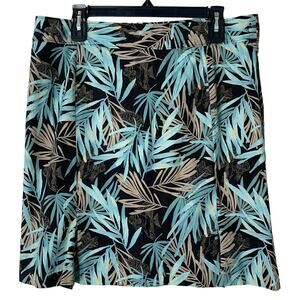 Columbia Tropical Print Skirt - Brown, Aqua - Size 14